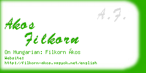 akos filkorn business card